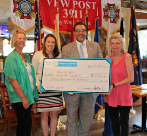 President/CEO Dianna Sutton (far left) and Grant Committee Chair Rita Linder (far right) present a grant check to Florida Keys Outreach Coalition’s COO Stephanie Kaple and Board Chair Sam Kaufman.